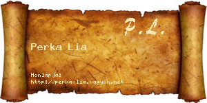 Perka Lia névjegykártya